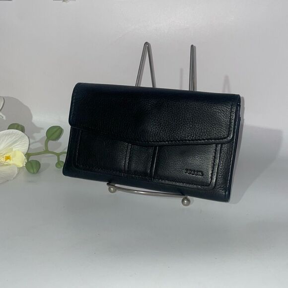 Fossil Black Leather Clutch/Wallet - Picture 1 of 14